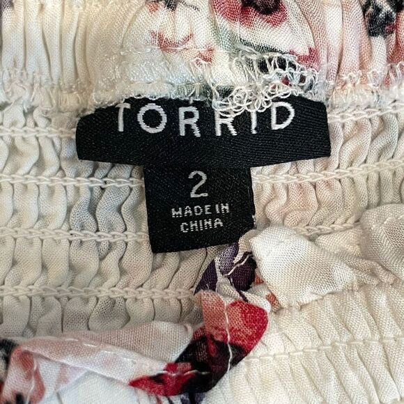 Torrid Modal Lace-up Smocked Off-Shoulder Top Size 2X - Picture 7 of 10